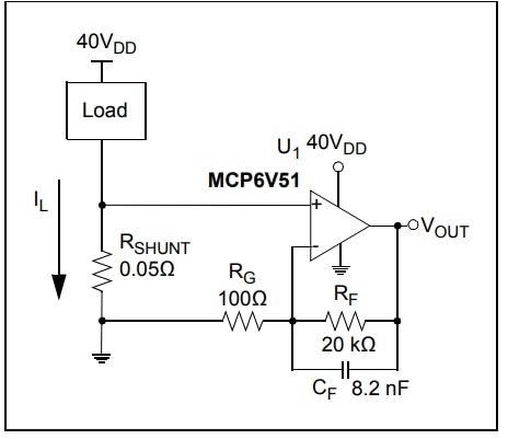 應用電路圖 - Microchip Technology MCP6V51零漂移運算放大器
